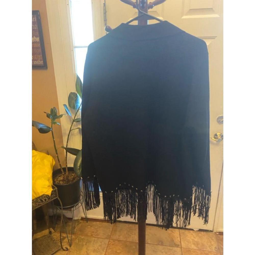 Women's Sioni Black Sequin Fringe Jacket Size L